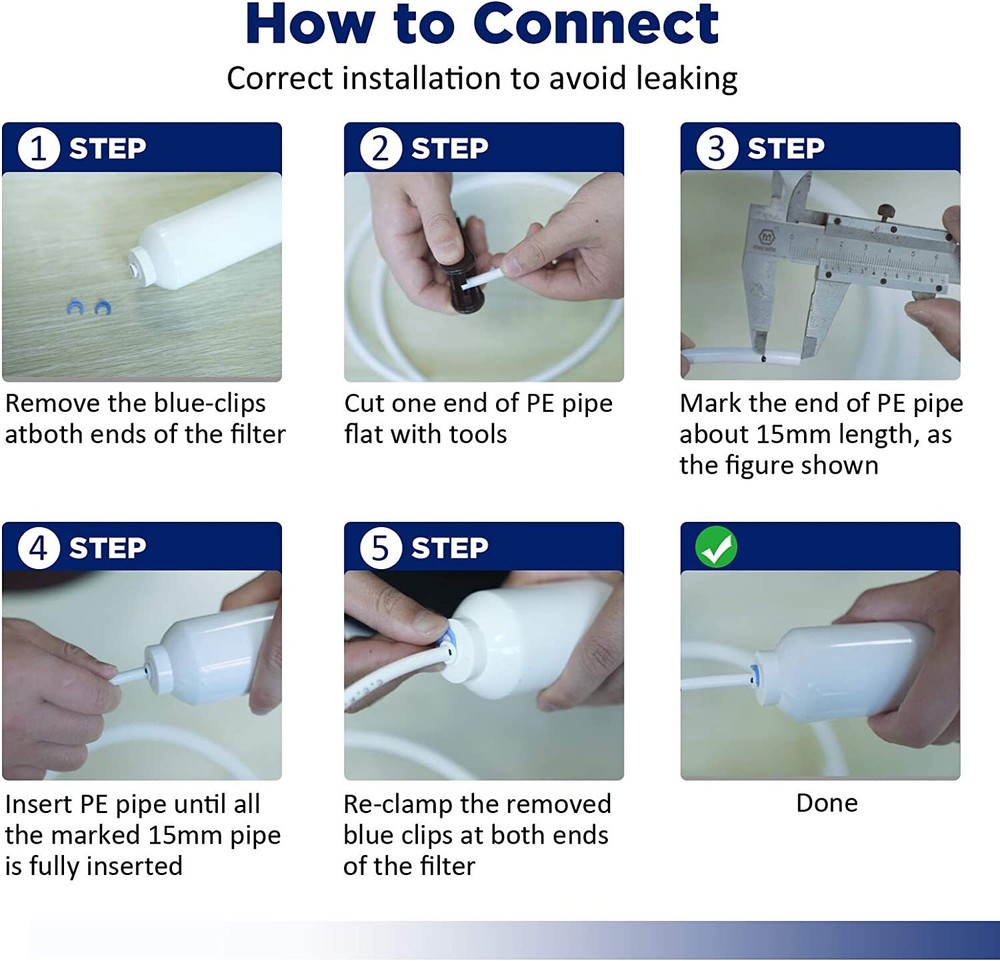 1-12 Pack Post Carbon Inline Water Filter 1/4" Quick Connect QC for Refrigerator