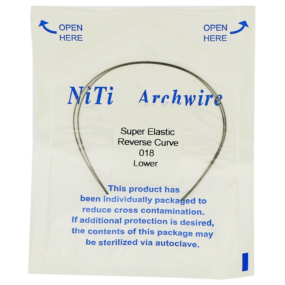 Dental Orthodontic Arch Wire Niti Super Elastic Reverse Curve Rectangular/Round