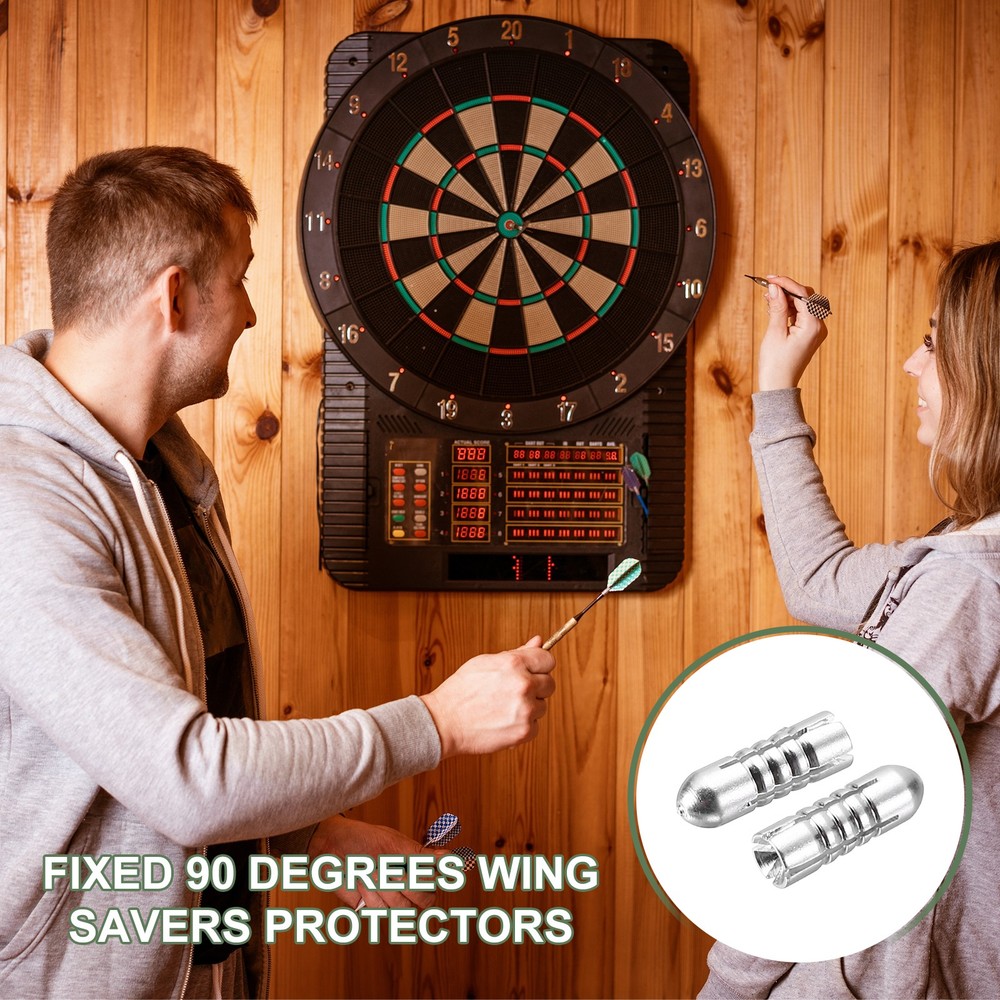 5 Pcs Dart Flight Protectors Fixed 90 Degrees Wing Savers Protects, Silver