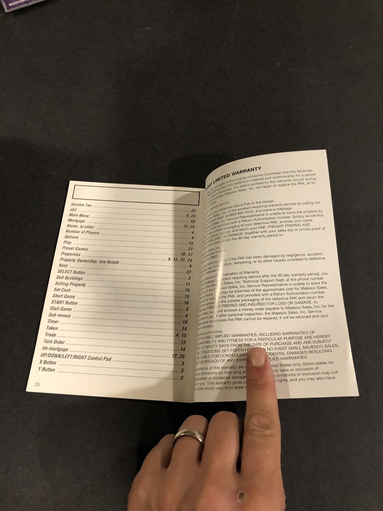 Monopoly snes manual