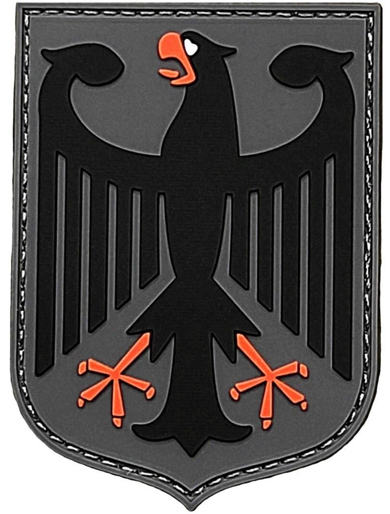 German Eagle Military Shield PVC RUBBER PATCH | 2PC HOOK BACKING 3"X2.1"