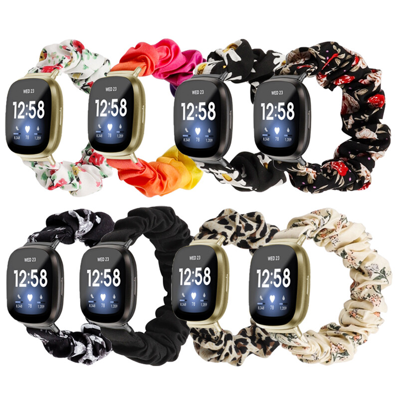 For Fitbit Versa 3 / Sense Scrunchie Wrist Loop Watch Band Strap Bracelet