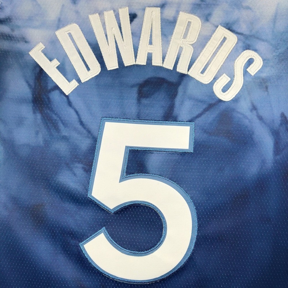 Anthony Edwards #5 Jersey, Embroidered, Blue and White