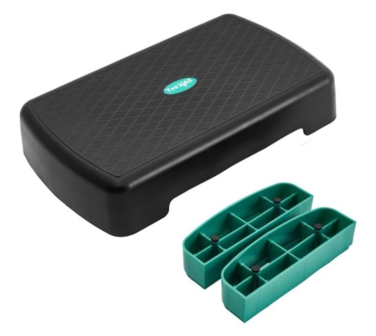 18.9” Adjustable Aerobic Step Platform - Versatile Workout Stepper with Risers