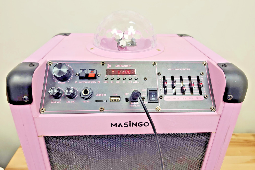 Portable Karaoke Microphone Machine Speaker Disco Ball Bluetooth Singing System