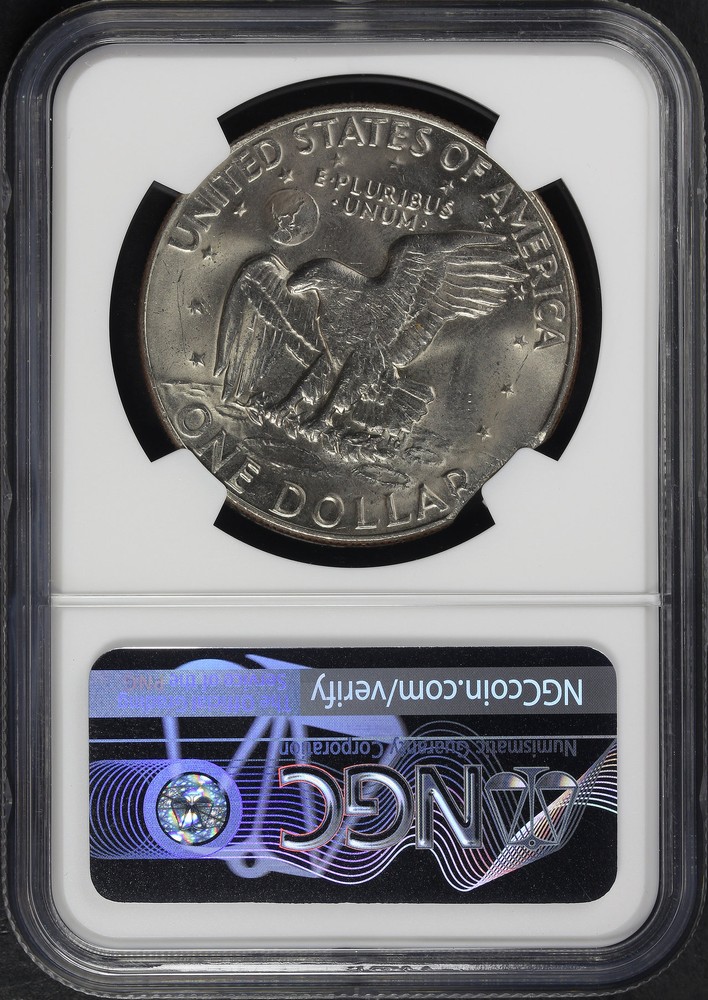 1978-D Eisenhower Ike Dollar NGC MS-65 Mint Error Curved Clip @ 2:00