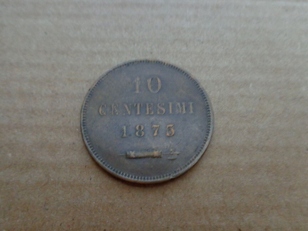 San Marino coin 1875 10 centesimi (c)