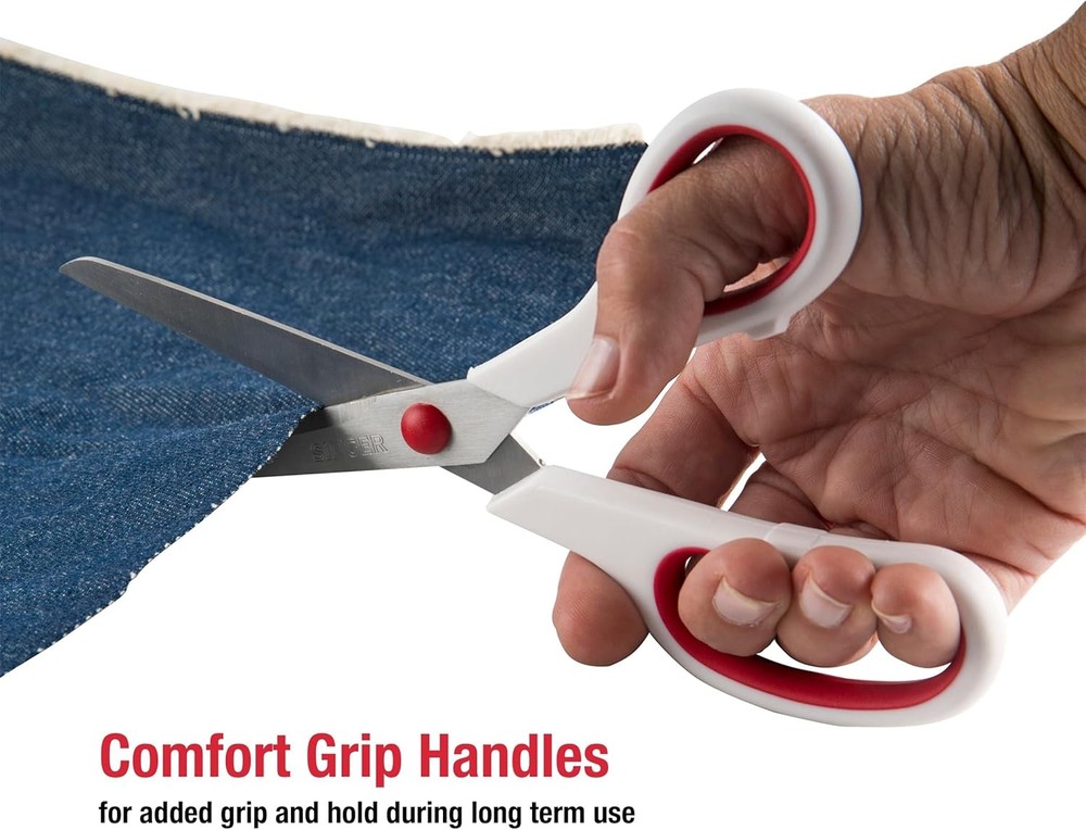 Fabric Scissors W/ Comfort Grip 1-pack Red & White