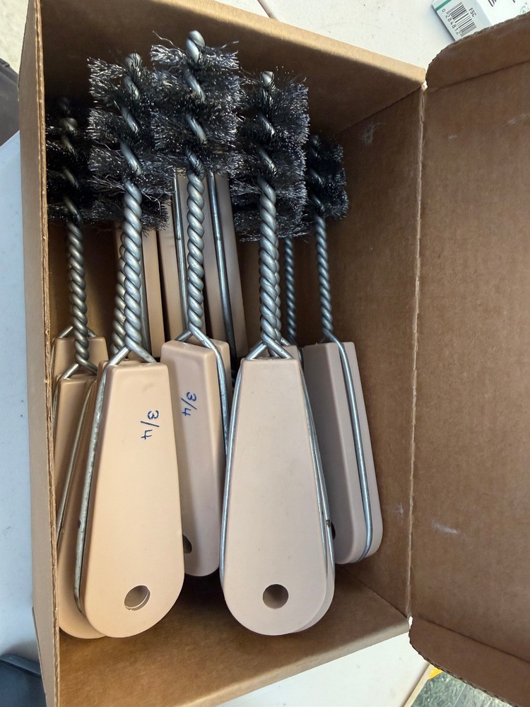 (Box of 12) Whitlam CP75 3/4" Solid Handle Copper Fitting Brushes
