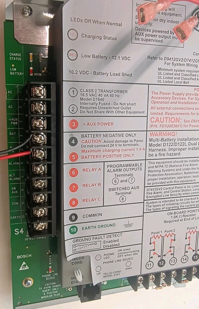 Bosch D9412GV2 Special Execution Control Panel - Tested & Working - Used