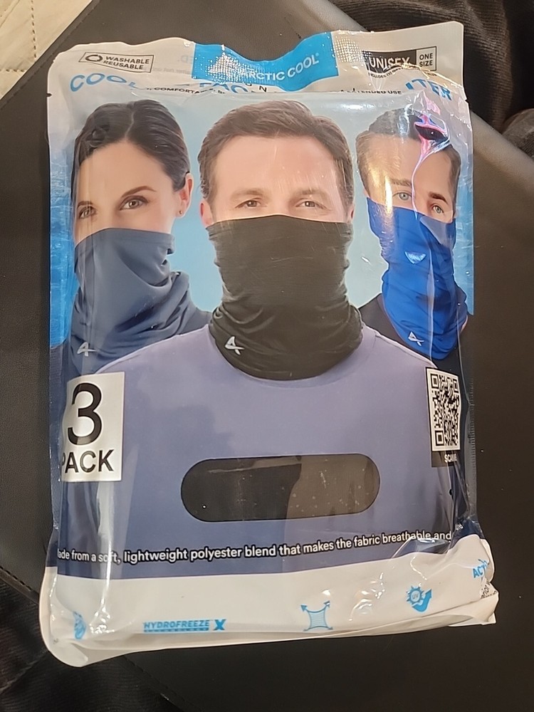 3 Arctic Cool Multifunctional Washable Reusable Cooling Face Gaiter 9pc
