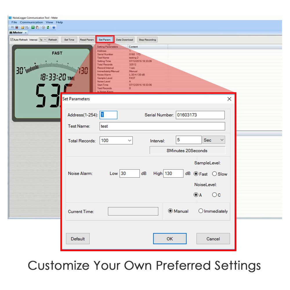 New Handheld Sound Level Meter Data Logging Function Backlit Display Datalogger