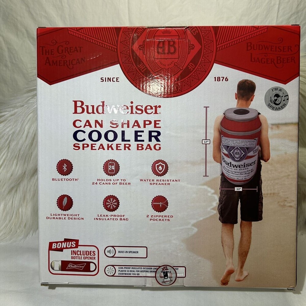 Budweiser Can Shape Cooler Bluetooth Speaker Bag
