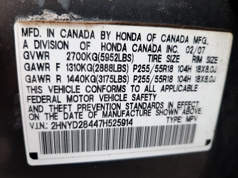 Camera/Projector Rear View Camera Gate Mounted Fits 07-09 MDX 1067344