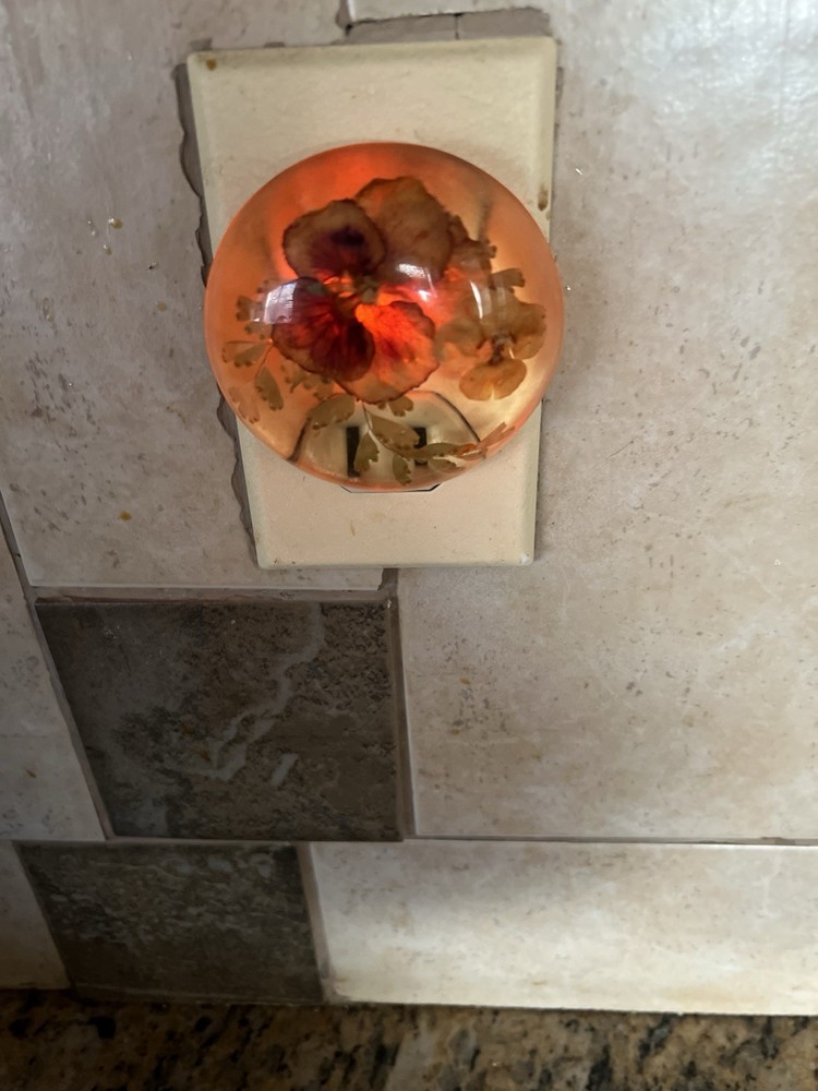 Resin Flower Plug-In Night Light Decorative Illuminated Orange Light