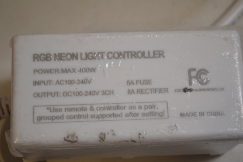 RGB Neon Light Controller Power Max 400W Power Cord