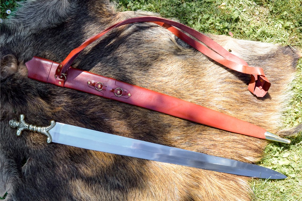 Long Celtic Sword with Sheath