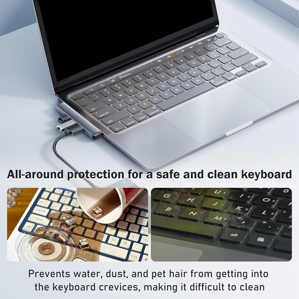 Universal Silicone Keyboard Cover - 2 Sheets Waterproof & Dustproof for Laptops