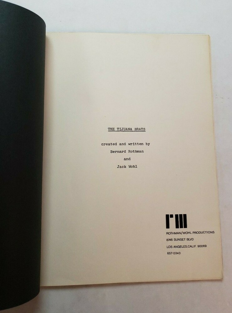 THE TIJUANA BRATS / Bernard Rothman 1970's Unproduced Treatment Script