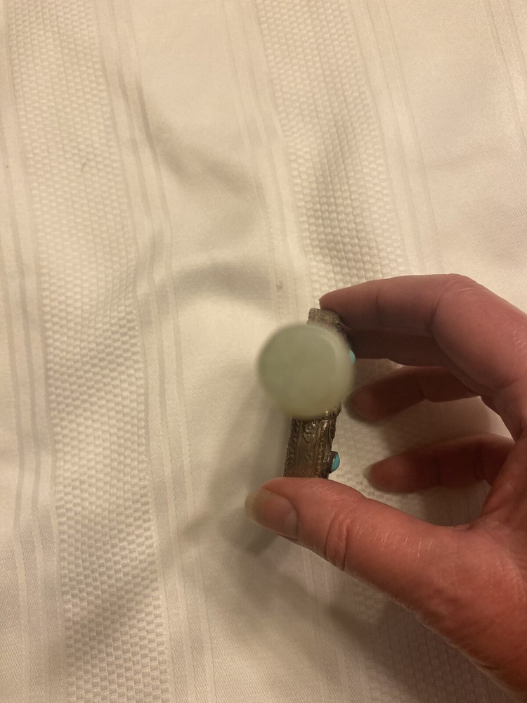 Chinese Hand Held Mirror Jade Handle