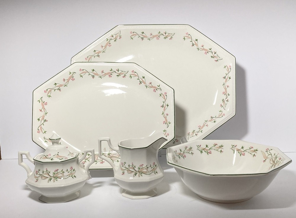 Johnson Brothers “Eternal Beau” 5-Piece Ceramic Dinnerware Serving & Hostess Set