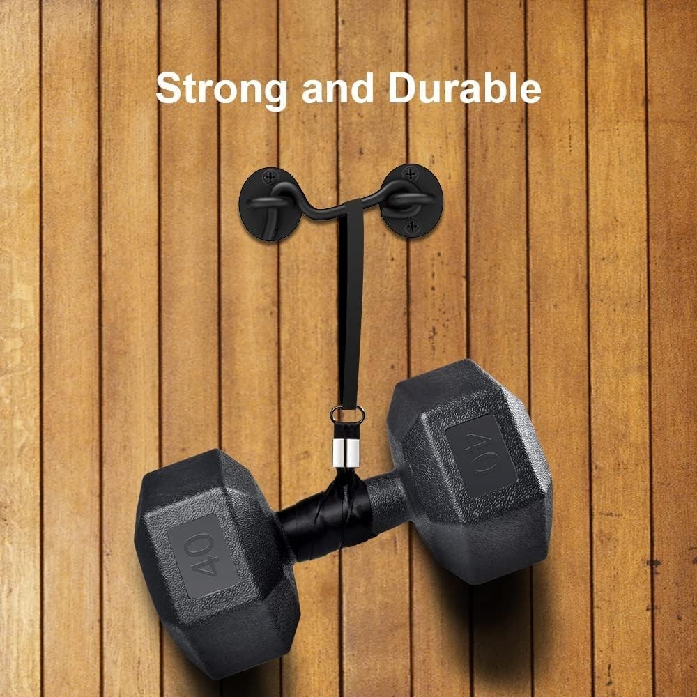 Black Gate Latch - Rust-Resistant Stainless Steel Hooks