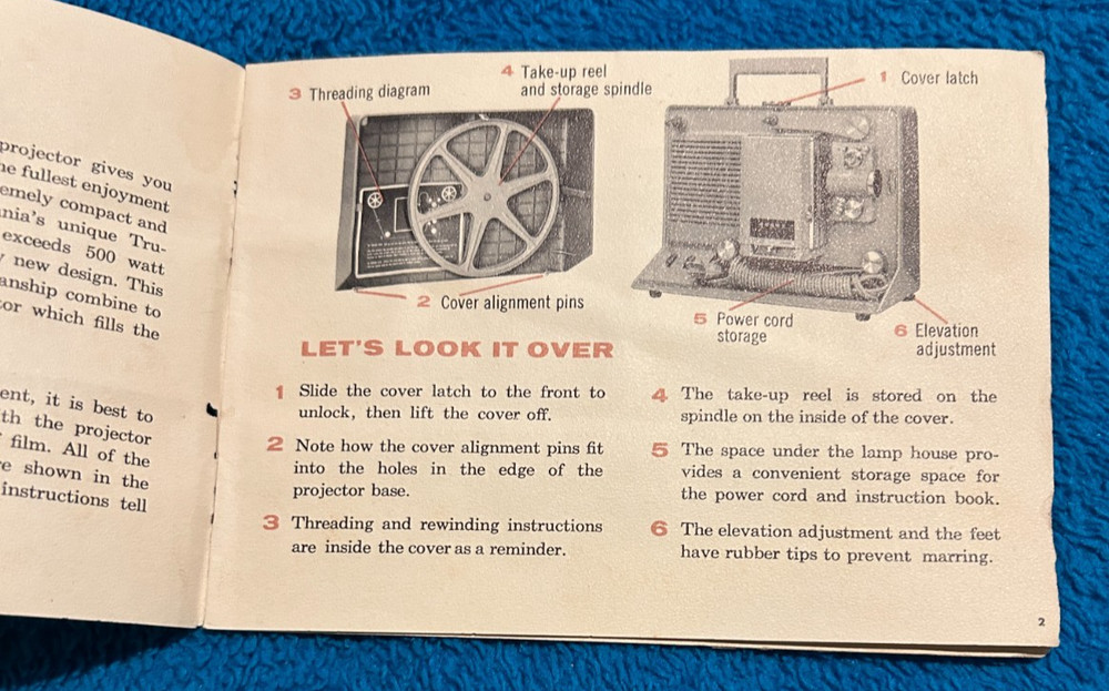 Vintage Argus M-500 8MM Projector Instruction Booklet
