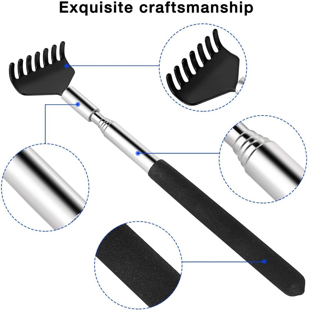 Kuvvfe 2 Pack Portable Extendable Back 2 Count (Pack of 1), A-black