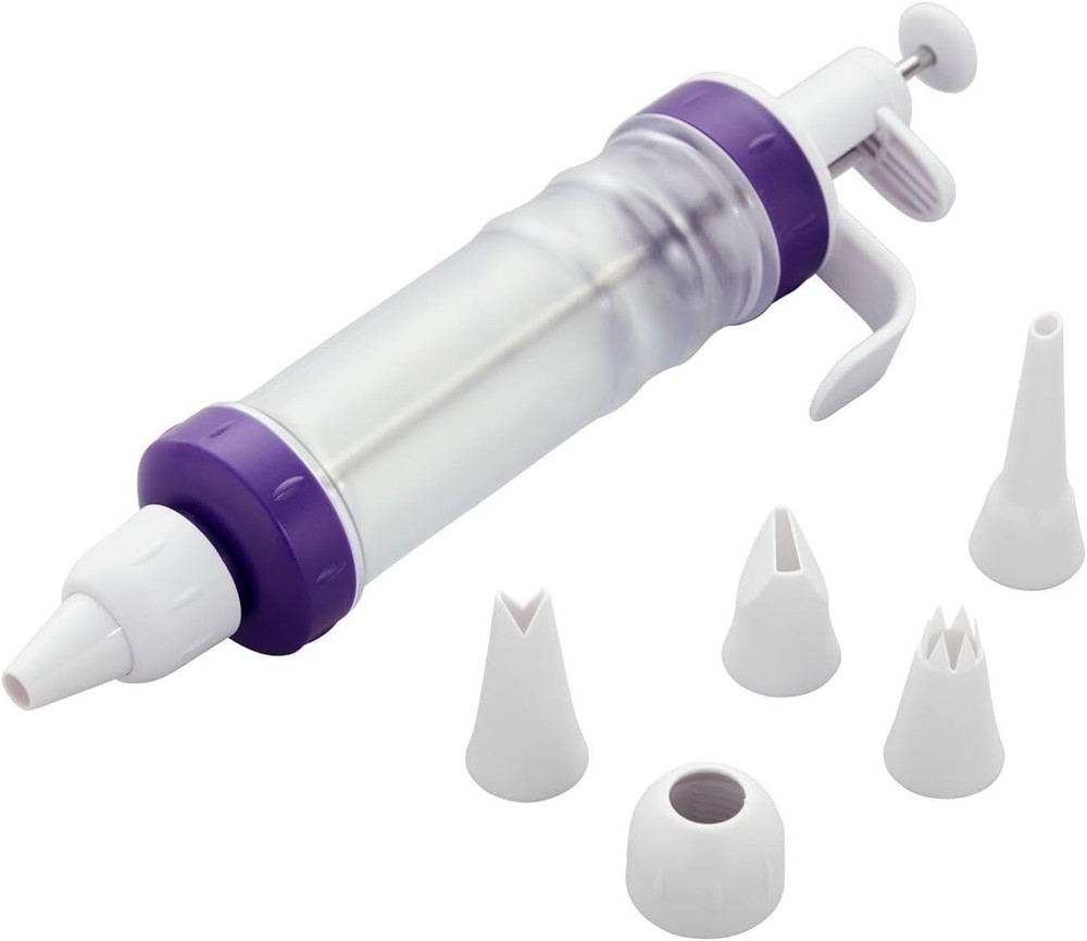 Dessert Decorator Plastic 8-Piece Plunger Tool 4 Tips for Cakes & Pastries