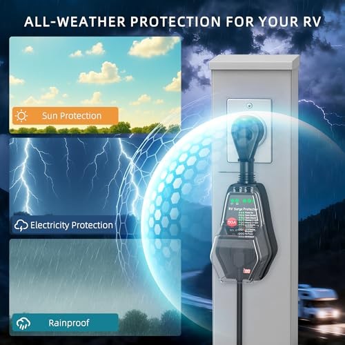 50A RV Surge Protector with Replaceable Module & Extra 50A 12000J+Module
