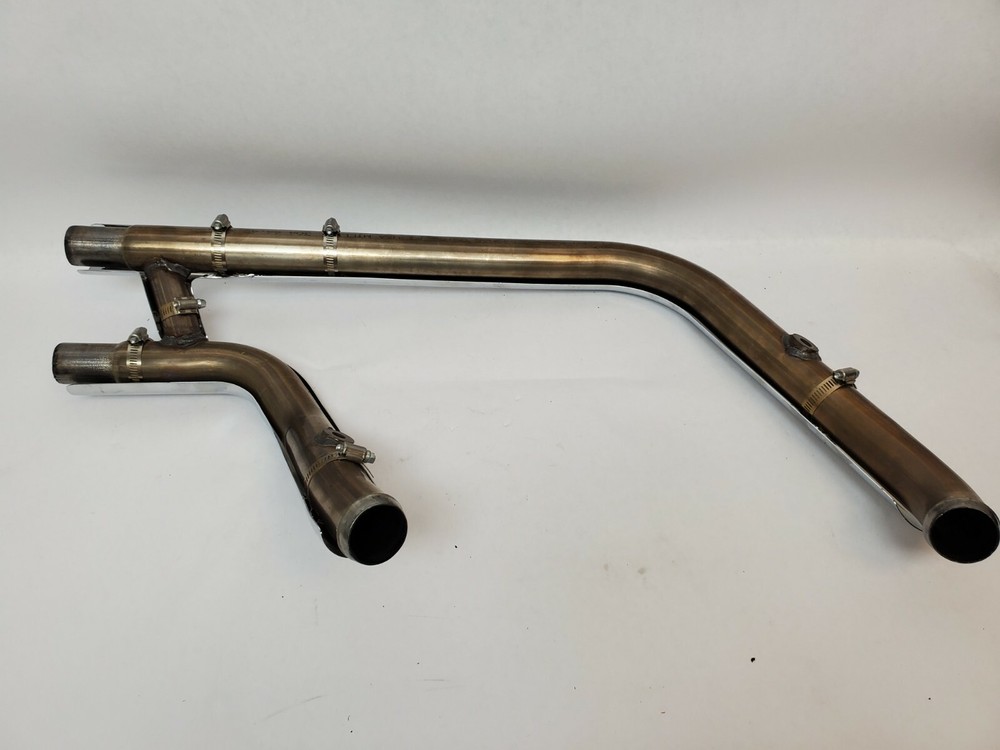OEM 2018 UP HARLEY DAVIDSON FXBB HEADER PIPE WITH CHROME HEAT SHIELDS