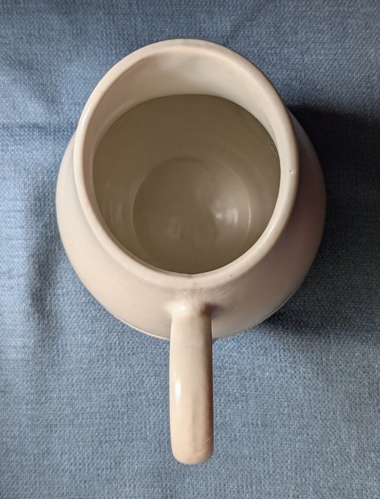 Pfaltzgraff Oversized Creamer Pitcher 6.5” Beige Basketweave Stoneware