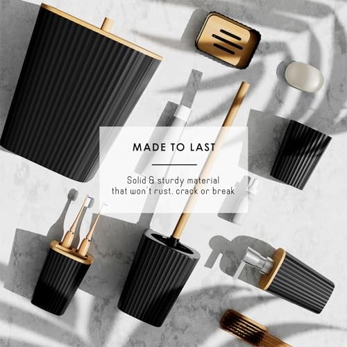 Bathroom Accessories Set - Bathroom Set, Bathroom Accessory Complete Set Black
