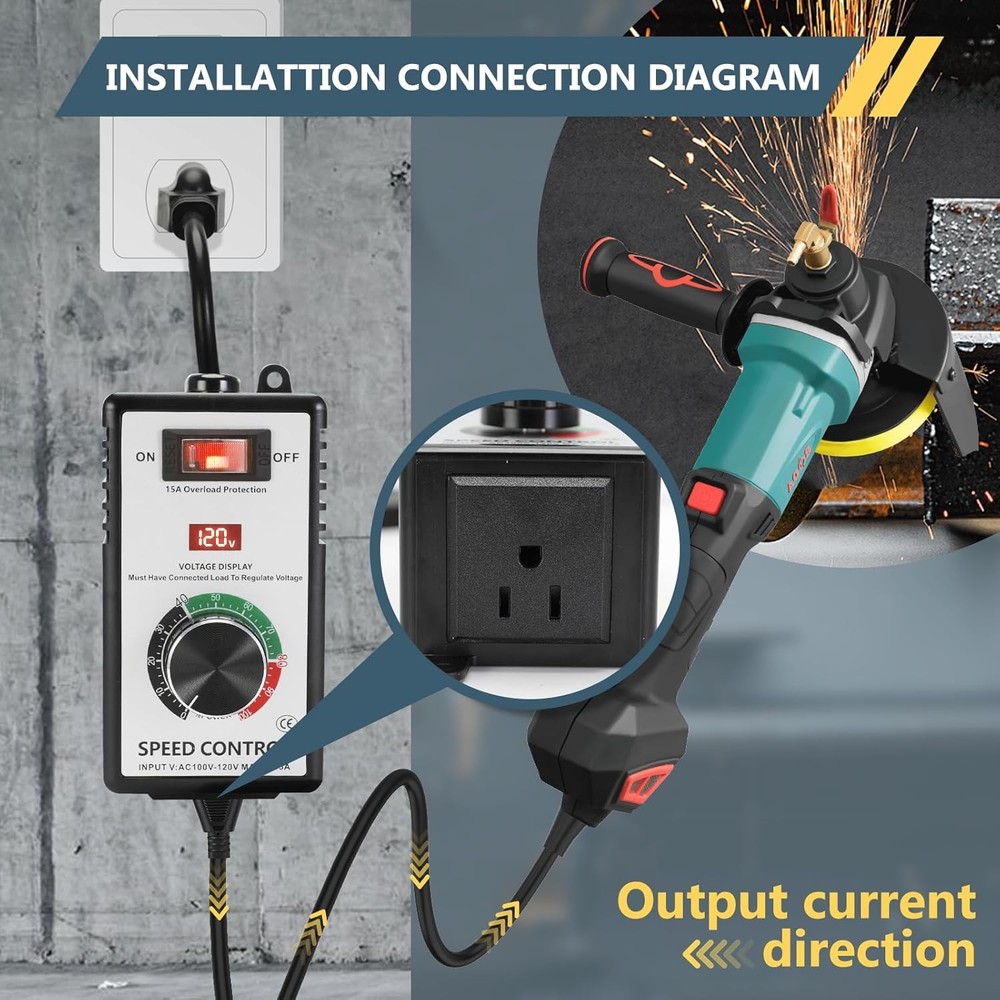 AC Motor Speed Controller 100V-120V 15A Max Variable Fan Speed Controller, Elect
