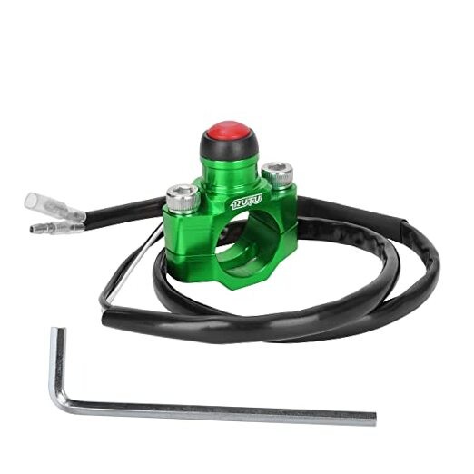 CNC Universal Motorcycle Engine Stop Start Kill Switch Button with Green