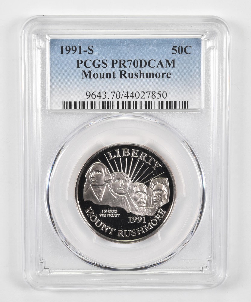 PR70 1991-S DCAM Commemorative Half Dollar Mount Rushmore PCGS Blue Label