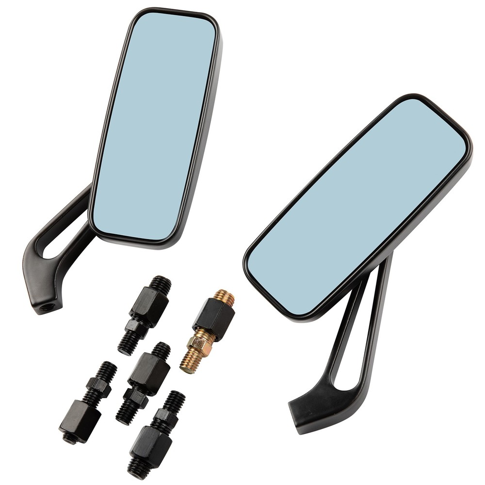 Black US Rectangular Motorcycle Rear View Side Mirrors For Harley Davidson V-Rod