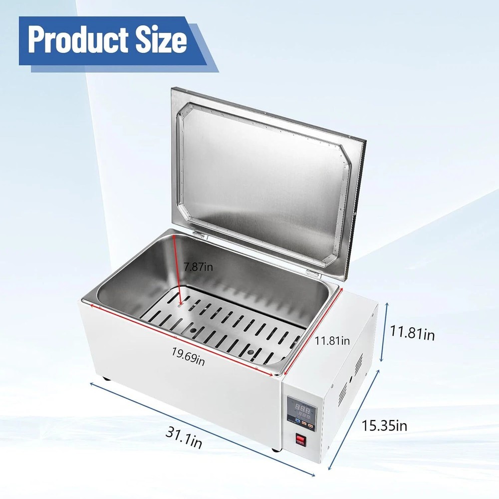30L Water Bath Heating Lab Water Bath Heater 1500 W Thermostatic Timer Function