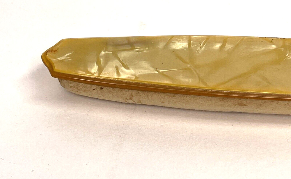 Bakelite Pearlized Celluloid Finger Buff & Cuticle Tool - Antique