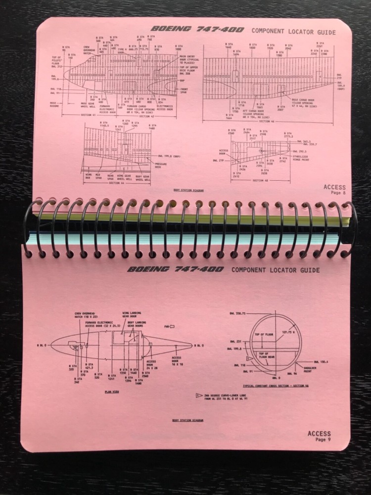 Boeing 747-400 Component Locator Guide Rolls Royce Engine 747 Airplane HandBook