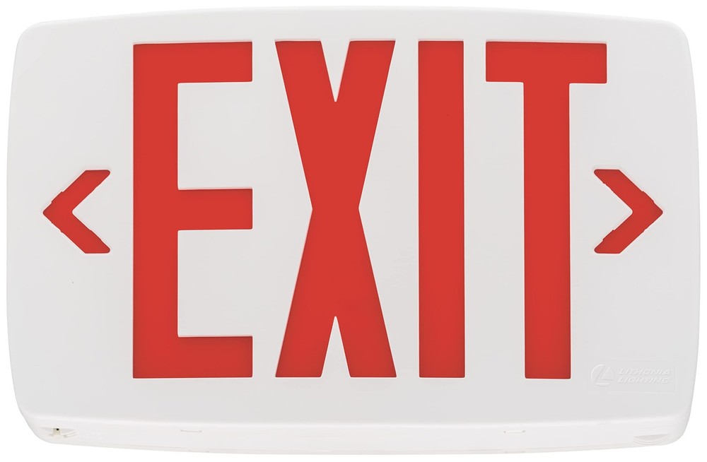 Lithonia Lighting Quantum LED Emergency Exit Sign, Thermoplastic Exit Only Si...