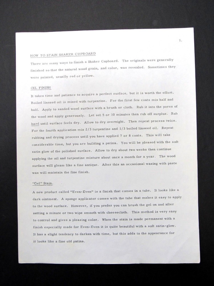 1966 Shaker Cupboard American Home Construction Pattern SC-1002