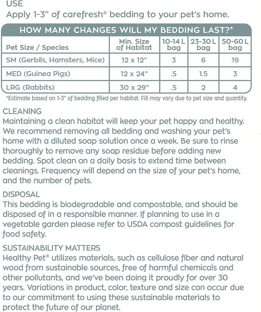 Carefresh Small Pet Bedding Hamster&Rabbits etc comfortable