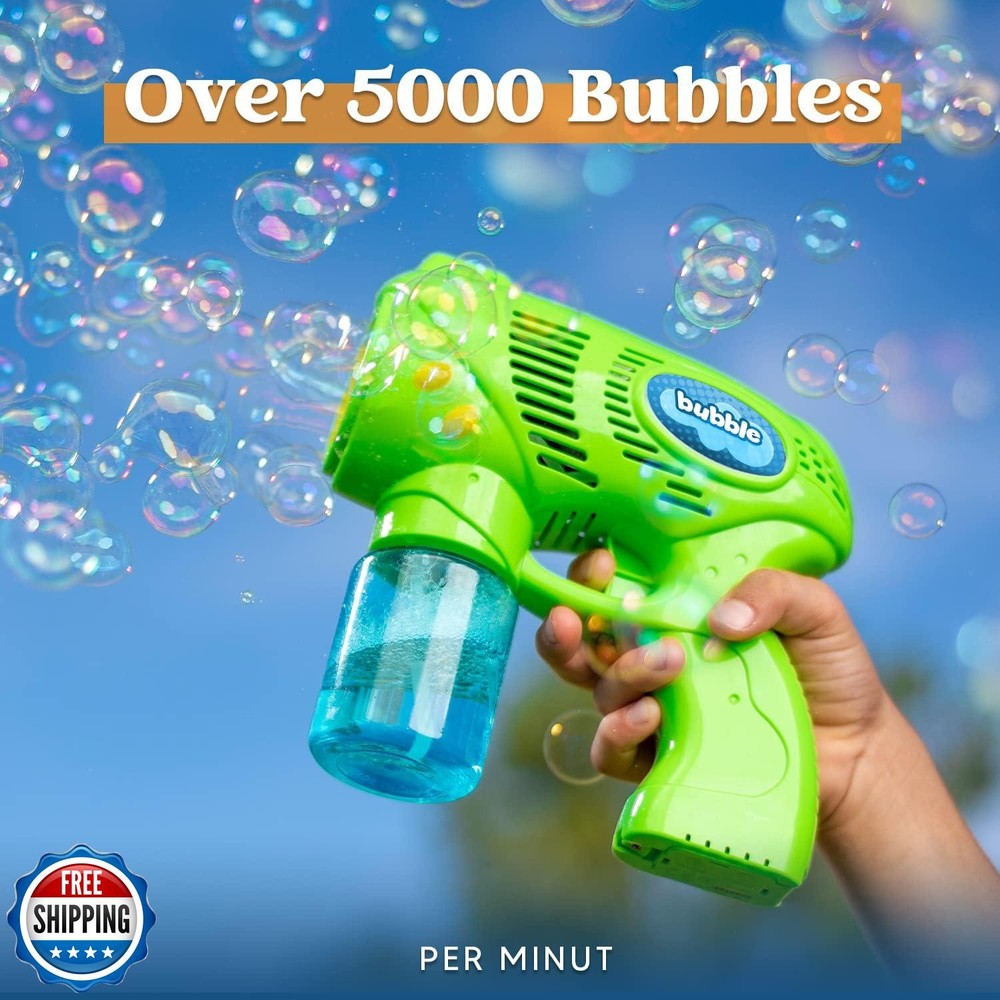JOYIN 2 Kids Bubble Gun with 2 Bottles Refill Solution, Bubble Ma