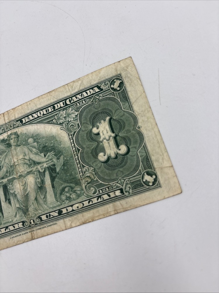 1937 Canada 1 Dollar Banknote Bill