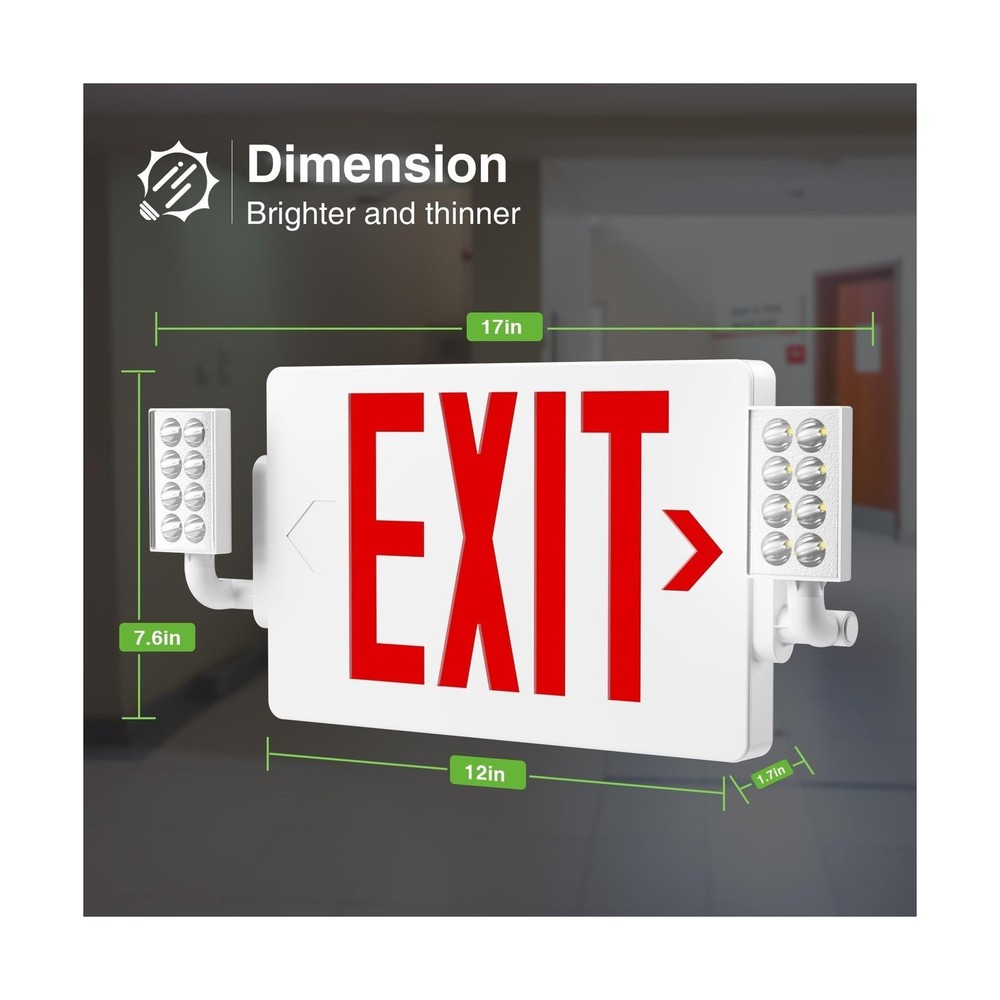 FREELICHT 6 Pack LED Double-Sided Exit Sign with Emergency Lights, Adjustable...