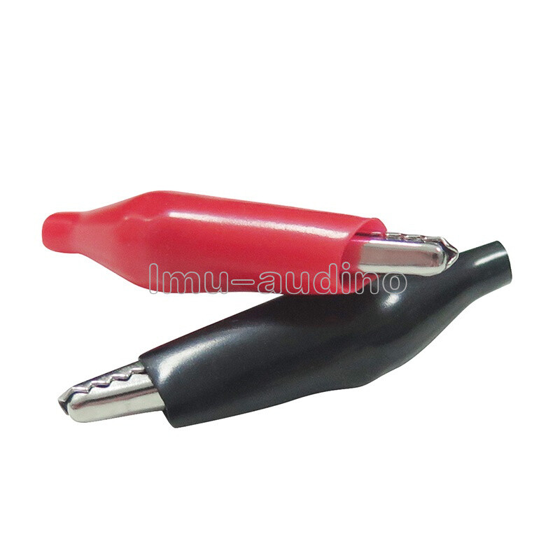 20pcs Black Red Soft Plastic Coated Testing Probe Aligator Clips Crocodile P2001