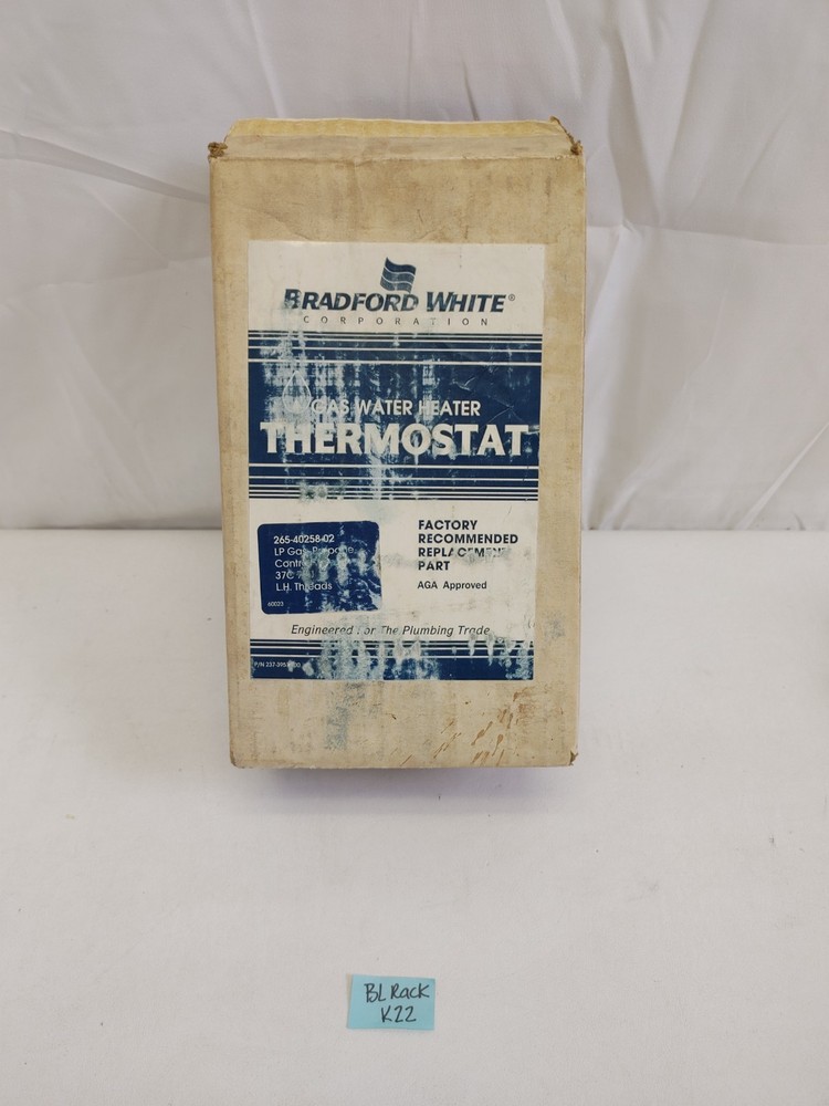 Bradford White Water Heater Valve 265-40258-02/222-40258-02B  Unused in Worn Box