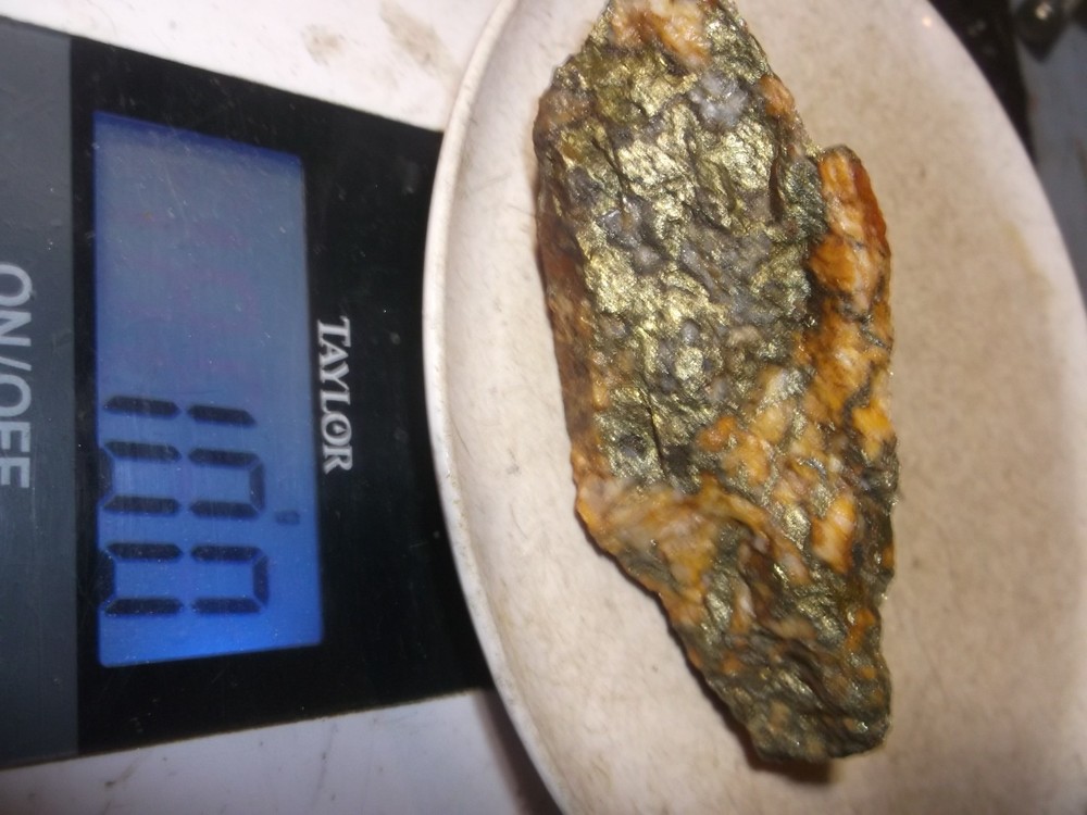 gold silver copper ore, 100 grams samples ,ore high grade .