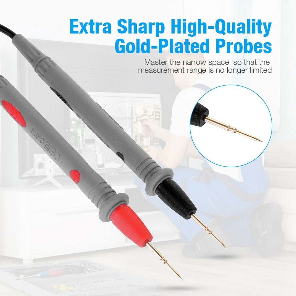 LCD Digital Multimeter Voltmeter Ammeter Ohmmeter Volt AC DC Tester Leads Meter